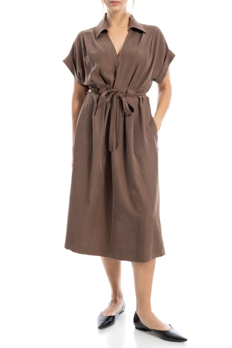 Rolled Sleeve Midi Shirtdress, Alternate, color, ACORN-ACORN