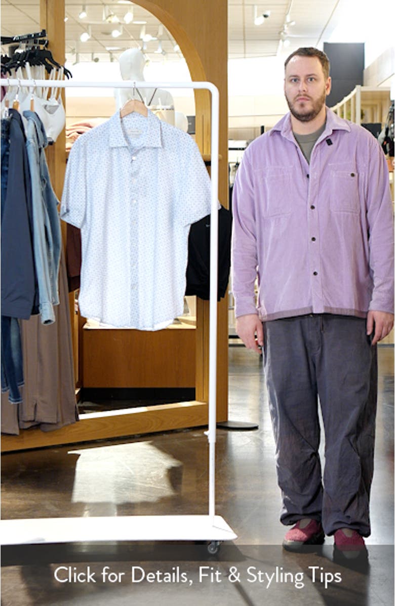 Miles OoohCotton<sup>®</sup> Print Short Sleeve Button-Up Shirt, sales video thumbnail