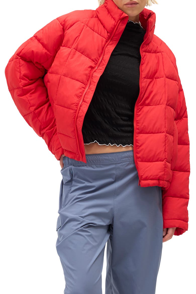 Nellie Packable Puffer Jacket, Main, color, ROUGE