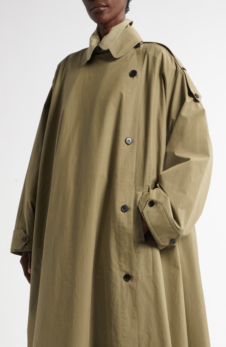 The Row Aralia Asymmetric Cotton Poplin Trench Coat, Alternate, color,