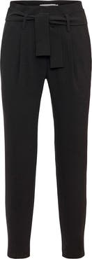 Anne Fontaine Women 's Pant  Lester Black Cotblack Cotton Cropped Pants With Tailored Fit And Zippered Waistton Cropped Pants With Tailored Fit And Zippered Waist