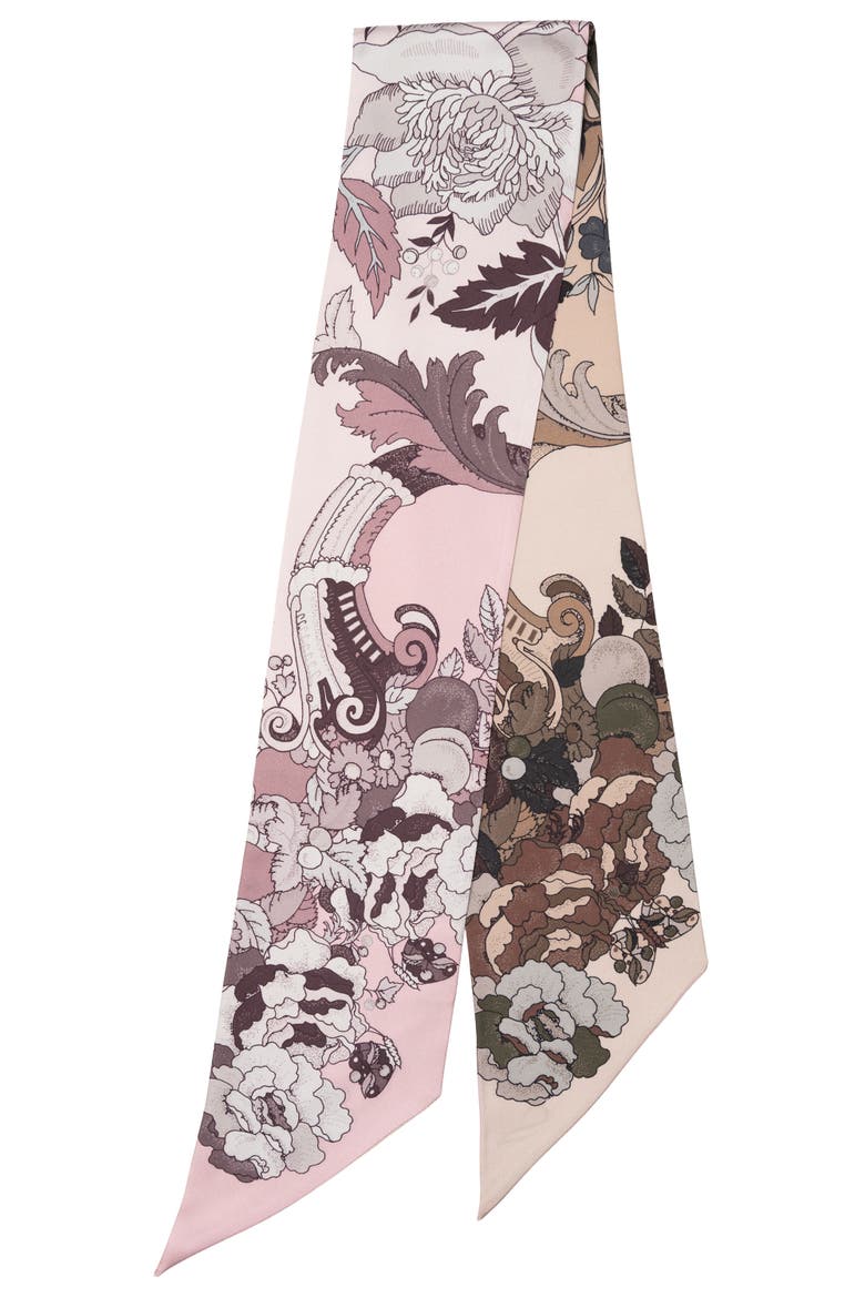 Raffaella  - Skinny Silk Scarf for Women, Main, color, Pink