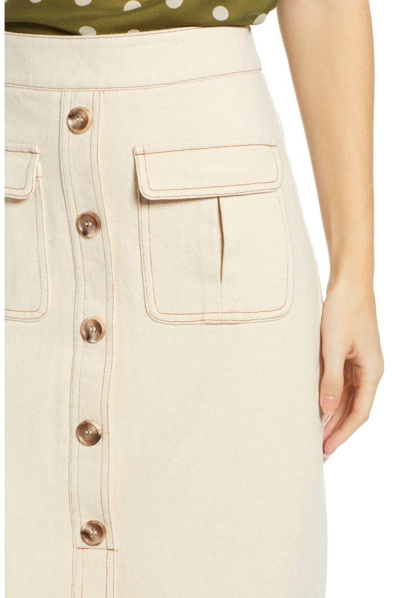 Chriselle Lim Marine Midi Skirt, Alternate, color, BONE