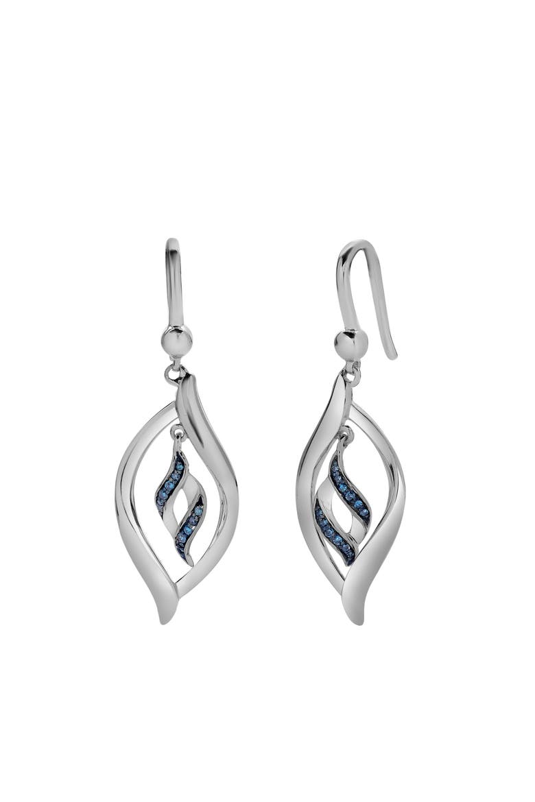 Aurelia Sterling Silver 0.10 Ct Diamond Dangle Earrings, Main, color, 925 Sterling Silver