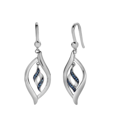 Aurelia Sterling Silver 0.10 Ct Diamond Dangle Earrings