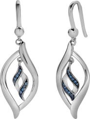 LuvMyJewelry Aurelia Sterling Silver 0.10 Ct Diamond Dangle Earrings