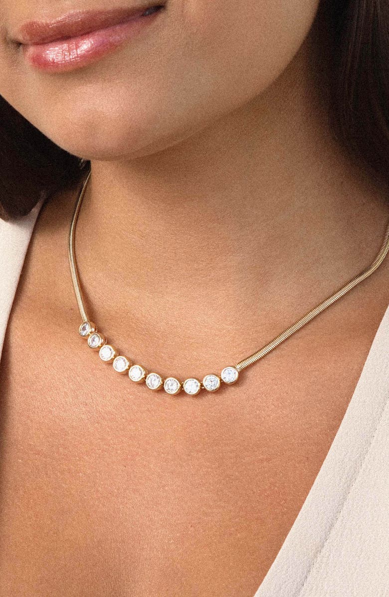 Ettika Crystal Choker Necklace, Alternate, color, Gold