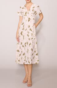 MELLODAY Floral V-Neck Midi Dress