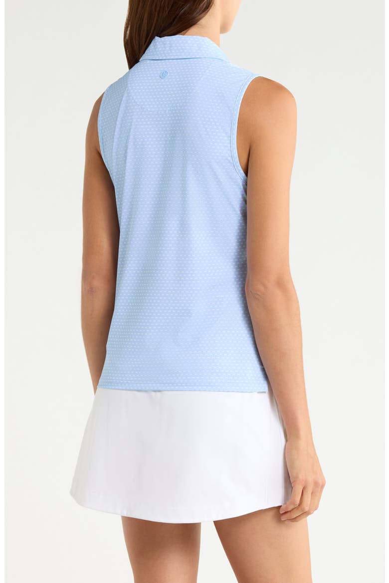 Geo 2 Silky Tech Performance Sleeveless Polo, Alternate, color, SKY / SNOW