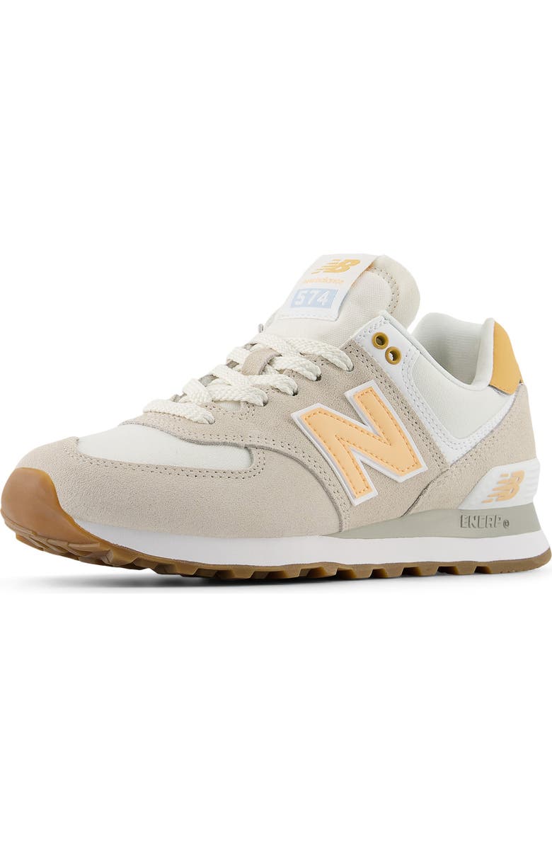New Balance 574 Sneaker, Alternate, color, Timberwolf/ Alpha Orange