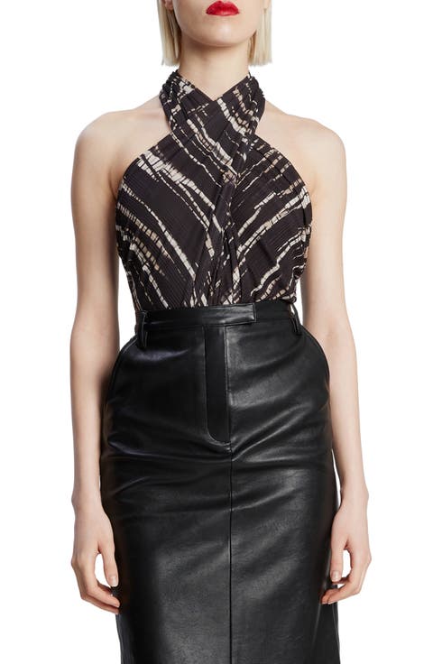 Silvie Stripe Halter Bodysuit