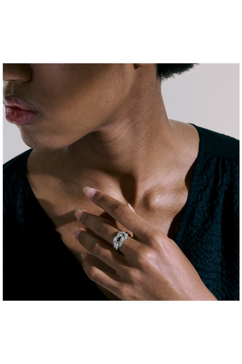 Love Knot Chain Ring, Alternate, color, SILVER