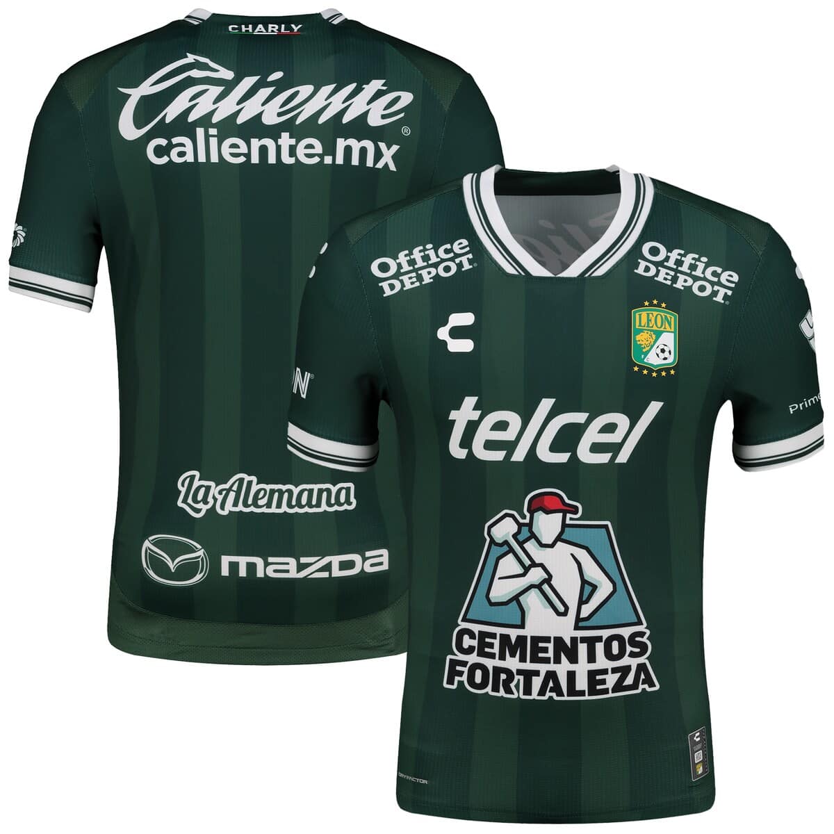 Men's Charly Green Club Leon 2025/26 Home Authentic Jersey (Men