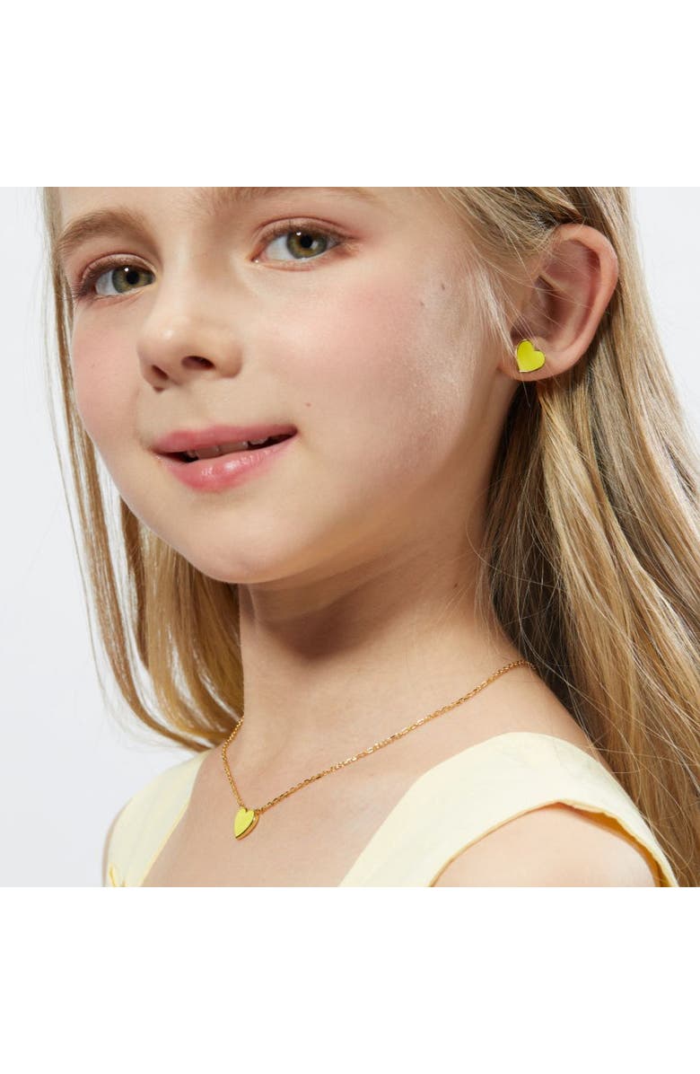 Anna Zuckerman Petit Love Studs in Yellow, Alternate, color, Yellow