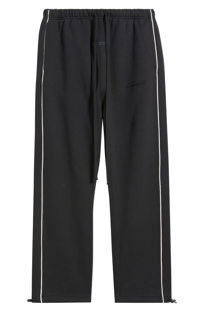 Fear of God Essentials Relaxed Fleece Sweatpants, Alternate, color, Jet Black/ Cloud White