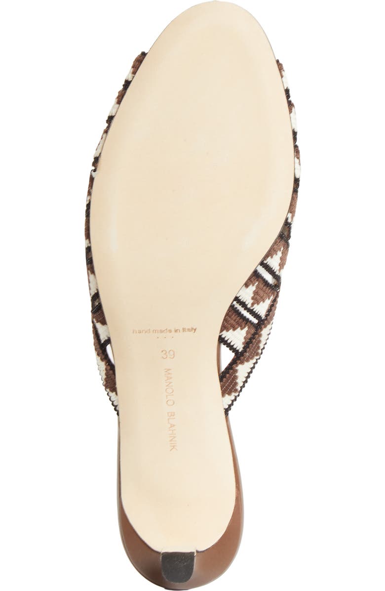 Manolo Blahnik Trofesamu Slide Sandal, Alternate, color, Brown/ Cream