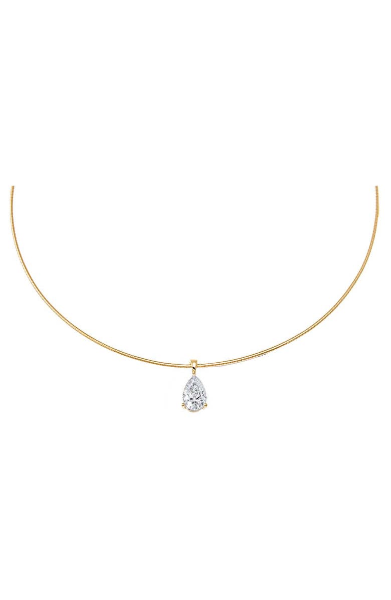 BY ADINA EDEN Lab Grown Diamond Pear Round Omega Chain Necklace 14K, Main, color, 