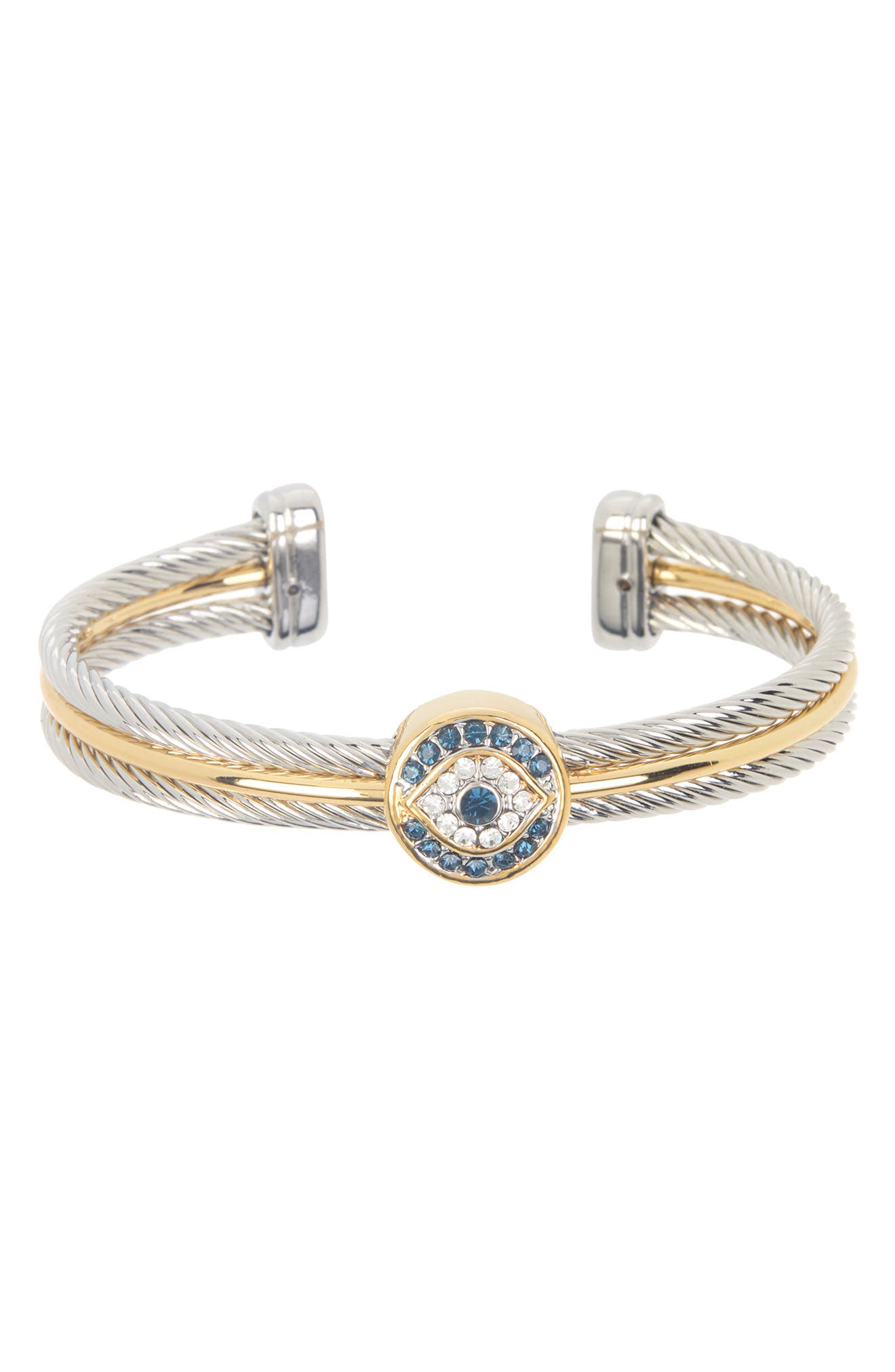Juvell Twisted Cable CZ Evil Eye Bracelet