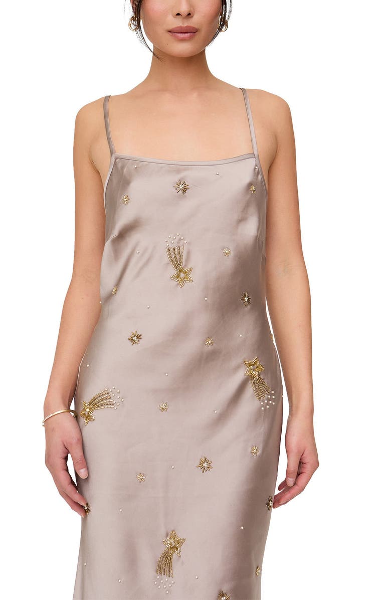 Lily and Lionel London Starburst Maxi Dress, Alternate, color, Light Grey