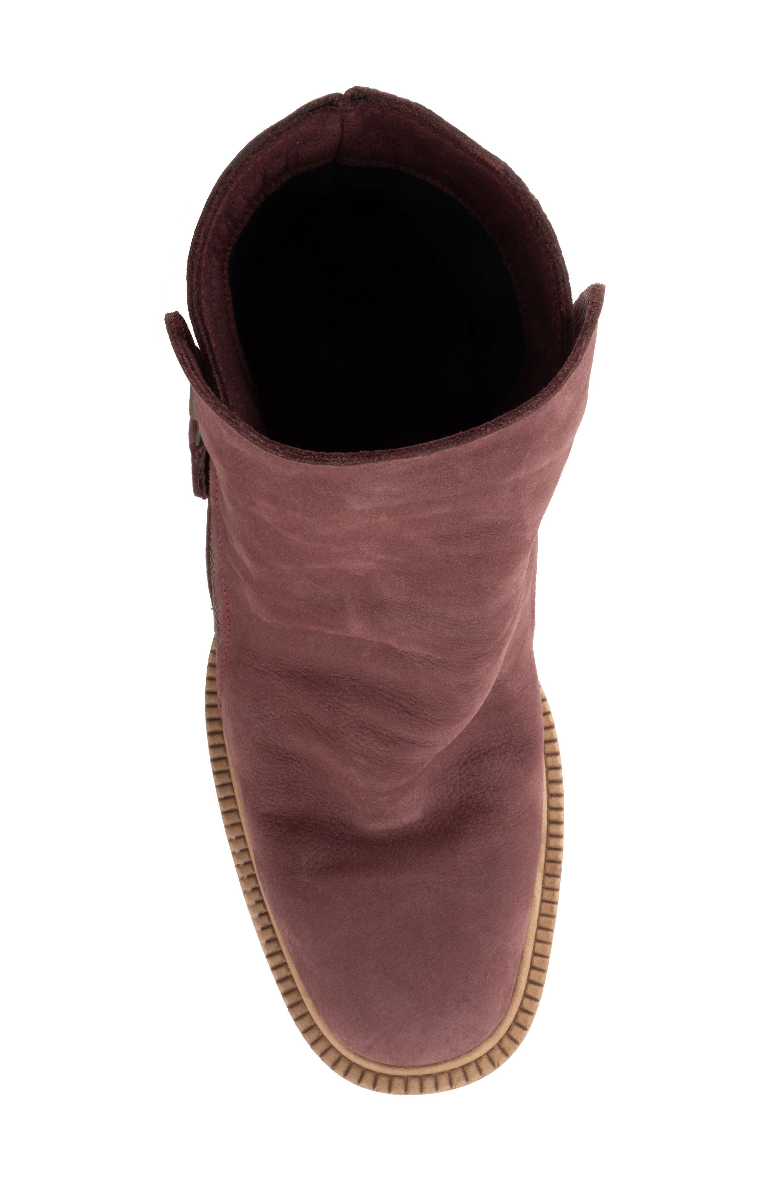 Elliott Block Heel Bootie, Alternate, color, DARK WINE NUBUCK