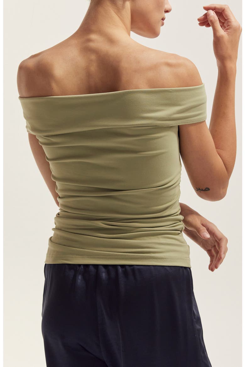Off Shoulder Knit Top, Alternate, color, Eucalyptus