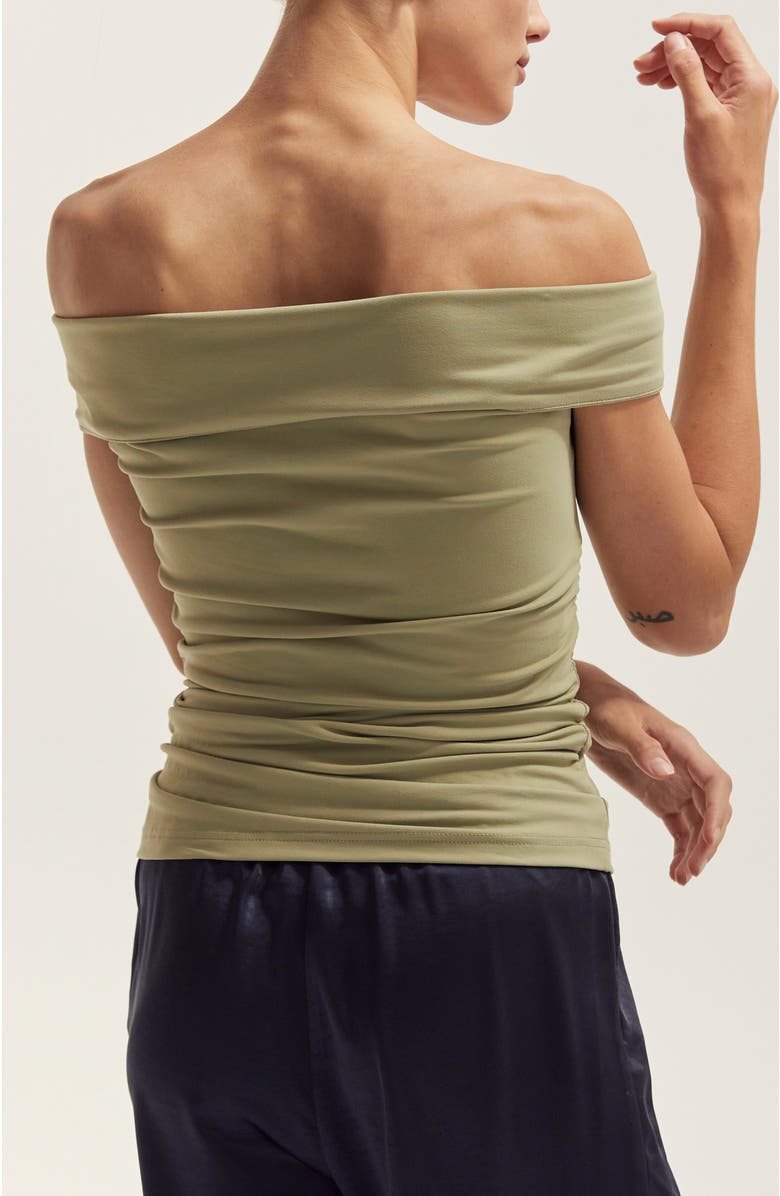 CRESCENT Off Shoulder Knit Top, Alternate, color, Eucalyptus