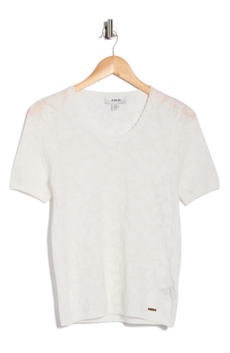 JASON WU Burnout Floral Top, Main, color, Egret/ White Organza