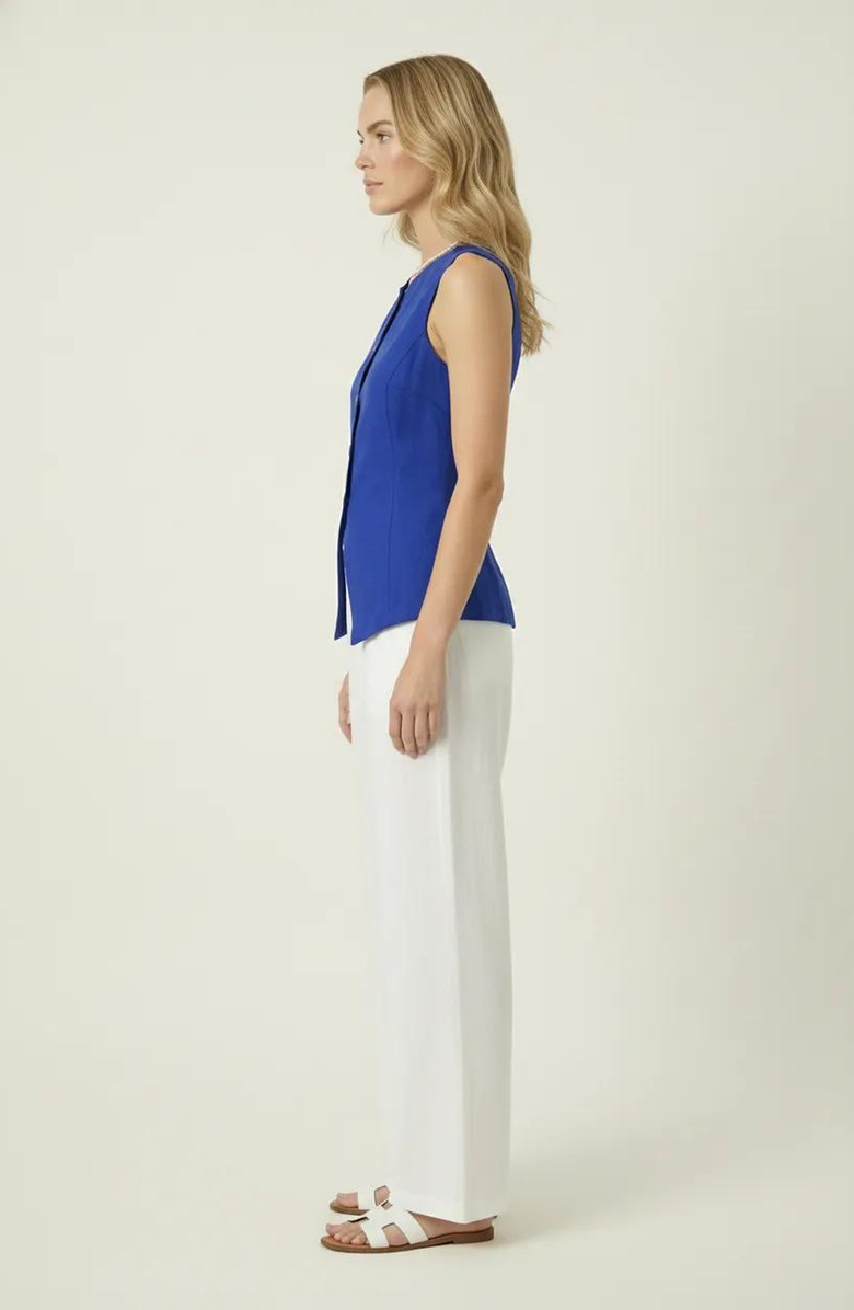Modenaire Sleeveless Asymmetrical Tailored Vest, Alternate, color, Royal Blue