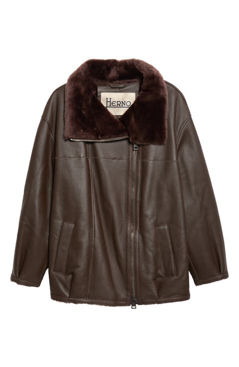 Classic Zip Genuine Shearling Jacket