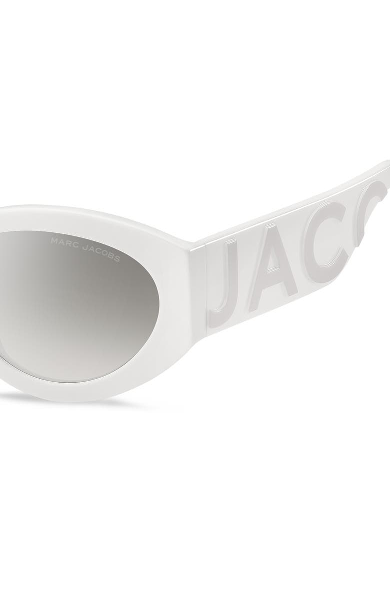 Marc Jacobs 54mm Round Sunglasses, Alternate, color, White Grey/ Grey Silver