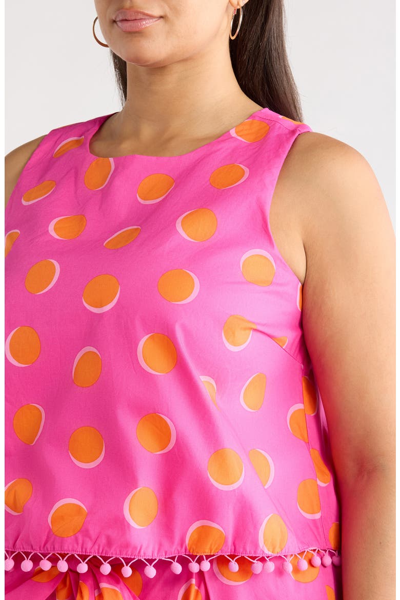 Rosy Dot Pom Sleeveless Top, Alternate, color, FUCHSIA