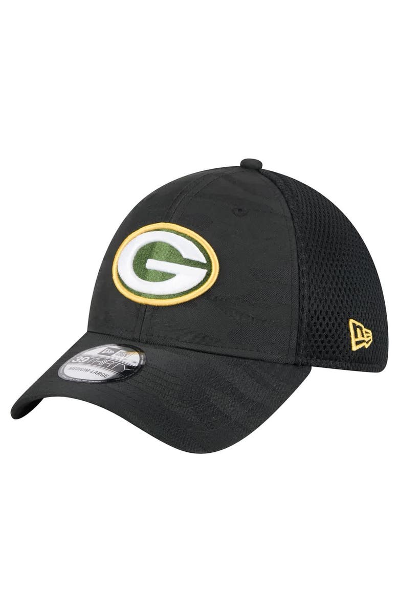 New Era Men's New Era Black Green Bay Packers Active Camo 39THIRTY Flex Hat, Alternate, color, 