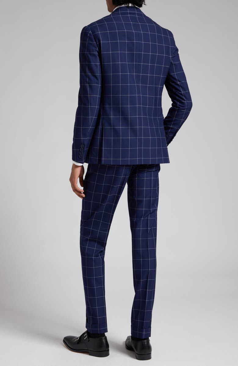 Ralph Lauren Purple Label Kent Classic Windowpane Worsted Wool Two-Piece Suit, Alternate, color, 