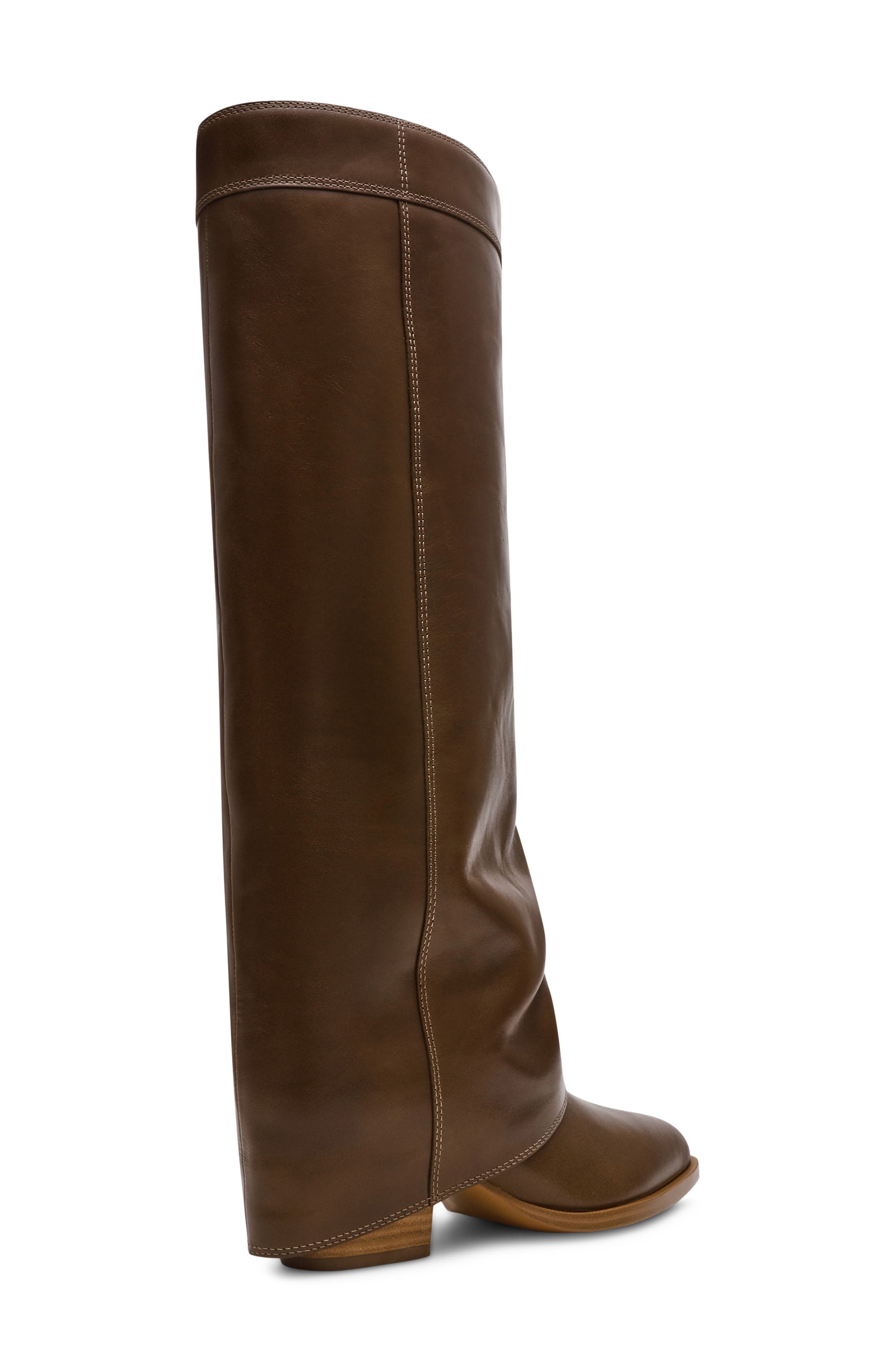 Steve Madden Winnick Foldover Knee High Boot, Alternate, color, Olive Leather