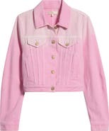 LoveShackFancy Bardot Ombré Denim Trucker Jacket