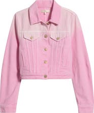 LoveShackFancy Bardot Ombré Denim Trucker Jacket