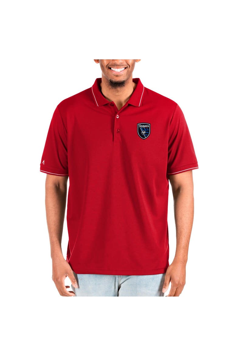 Men's Antigua Red San Jose Earthquakes  Solid Pique Polo, Main, color, Red