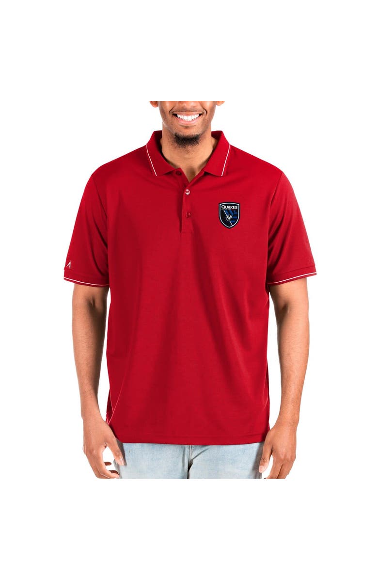 ANTIGUA Men's Antigua Red San Jose Earthquakes Solid Pique Polo, Main, color,