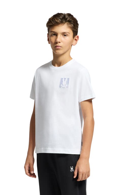 Shop Psycho Bunny Kids' Genoa Embroidered T-shirt In White