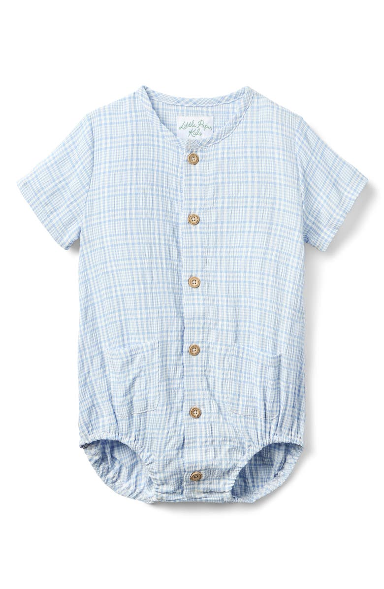 Little Paper Kids Reese Bubble Romper, Main, color, Seaside Picnic