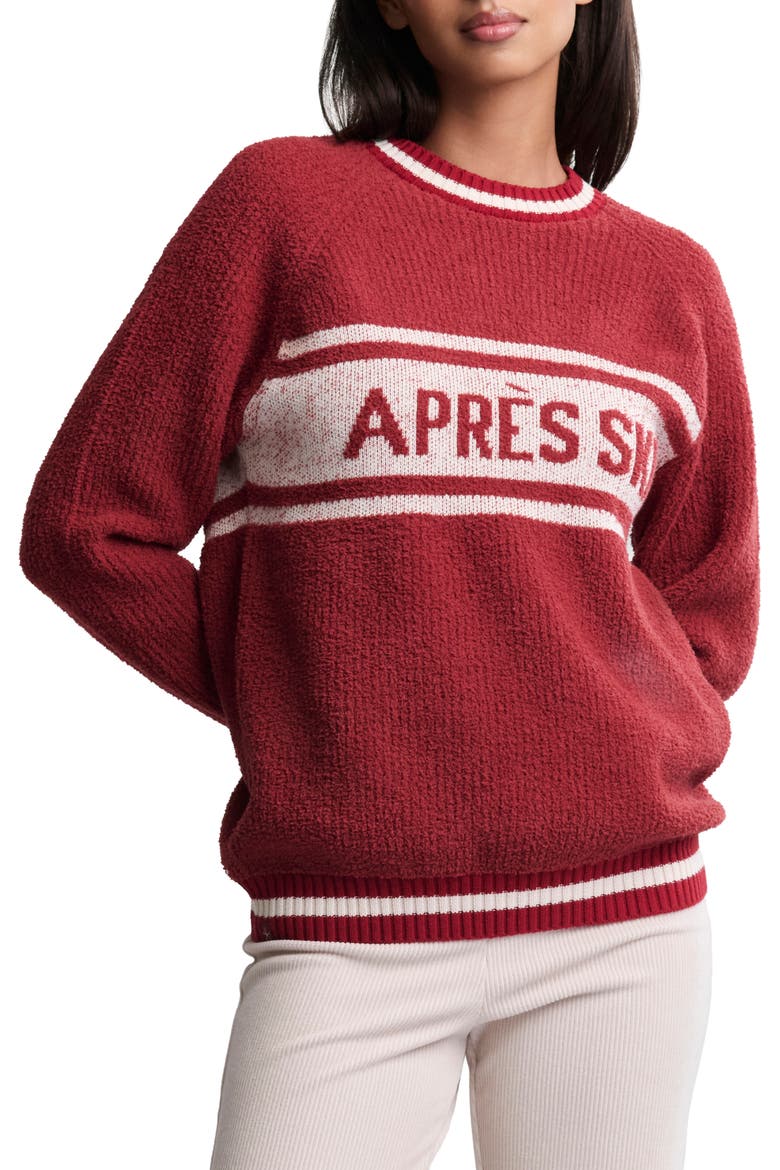 CozyChic® Aprés Ski Sweater, Main, color, CRIMSON-CREAM