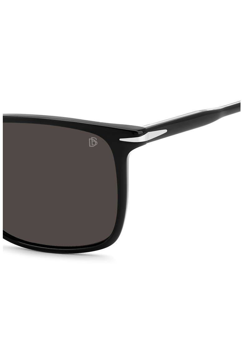 1219/S/US 57mm Polarized Rectangle Sunglasses, Alternate, color, BLACK/ GREY PZ