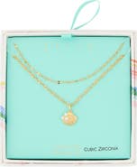 Leith Set of 2 Clam Shell Pendant Necklaces