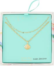 Leith Set of 2 Clam Shell Pendant Necklaces