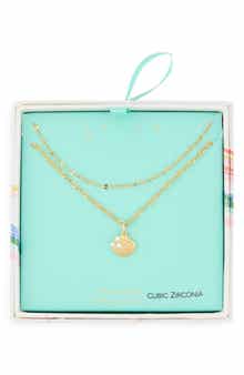 Leith Set of 2 Clam Shell Pendant Necklaces