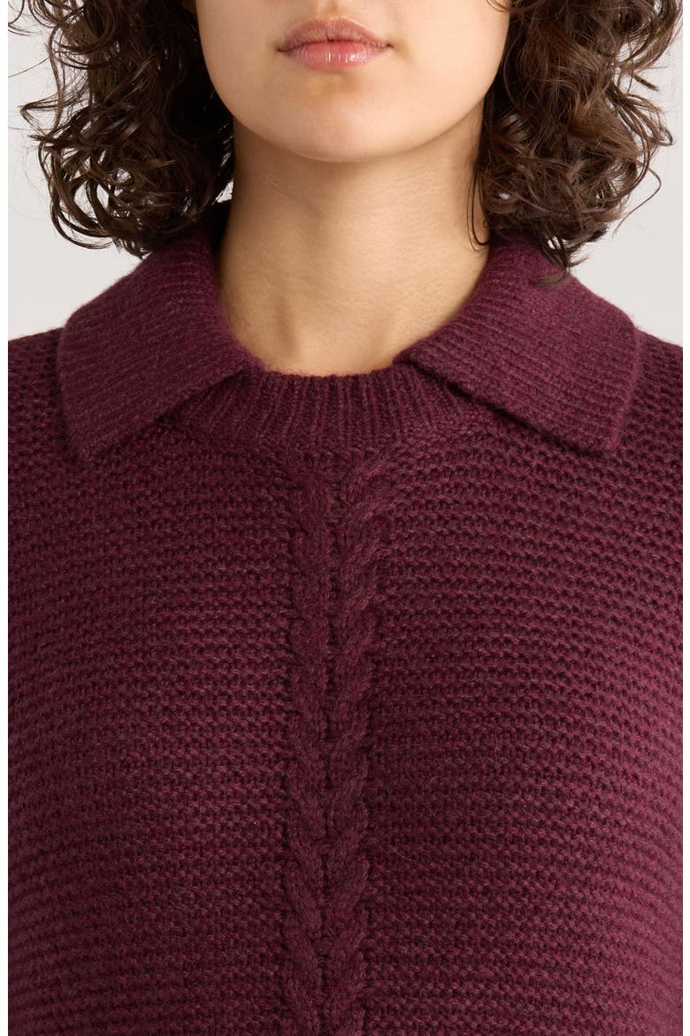 Everly Cable Detail Polo Sweater, Alternate, color, FIG