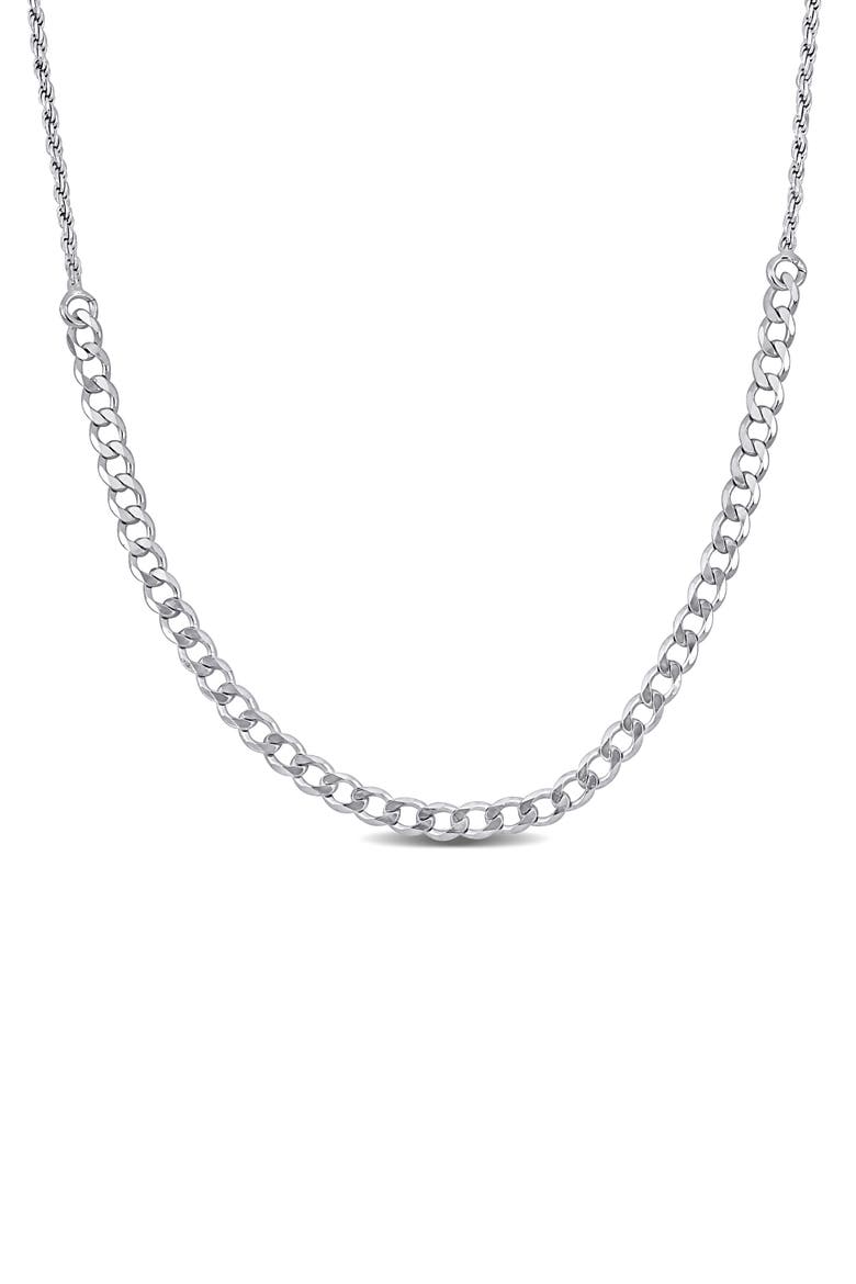 Sterling Silver 1.5mm Rope & 3mm Curb Chain Necklace, Main, color, SILVER