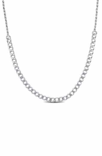 Sterling Silver 1.5mm Rope & 3mm Curb Chain Necklace