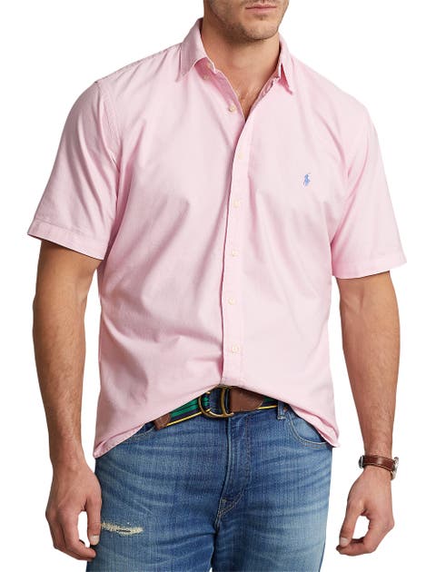 Big & Tall Classic Fit Garment-Dyed Solid Oxford Sport Shirt