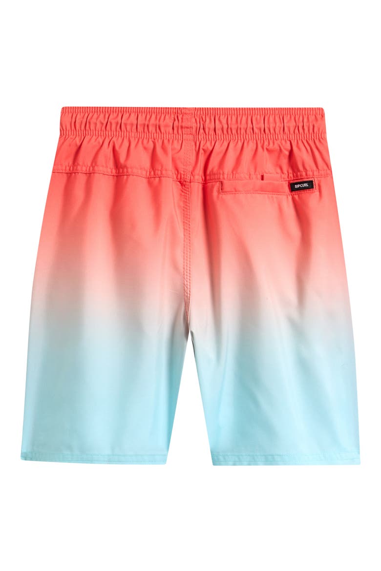 Kids' Offset Volley Swim Trunks, Alternate, color, RED